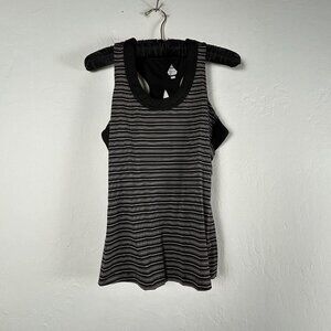 Bolle Tech Womens Sz Small Black Striped Scoop Neck Sleeveless Athletic Tank Top